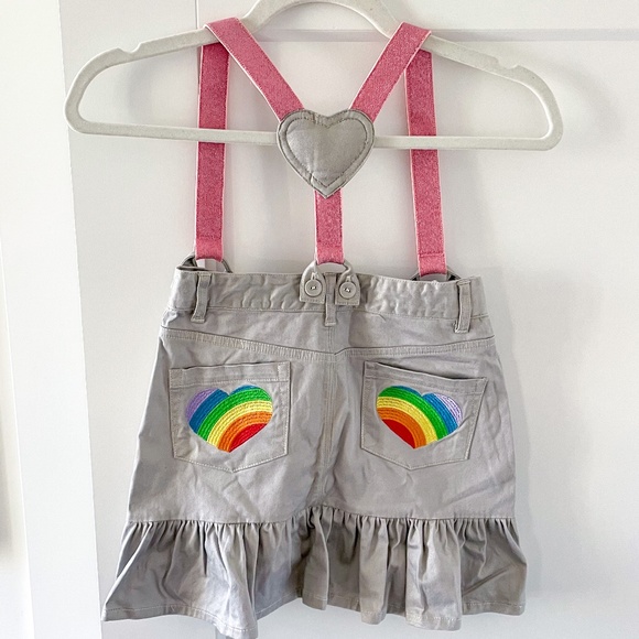 Paper Wings skirt with suspenders